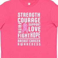 Inktastična svijest o karcinomu za dojku Snage hrabrosti Podrška Love Youth Majica
