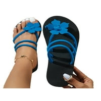 Dame Thong sandale Plaže Flip-Flops kliznu na ravne sandalne casual cipele žene ljeto neklizajuće plave