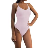 Ženski jedan kupaći kostim Halter bez leksa V V izrez Tummy Control kupaći kupaći kostimi