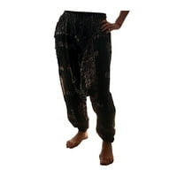 Voyuo Womens Yoga harem hlače Baggy Drotch Crotch Boho Festival Hippie hlače