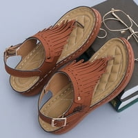 Amlbb klina sandale za žene Ljetne casual udobne sandale nagibne pete Tassels Dekoracija Sandale Sandale