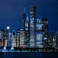 Chicago Night Skyline - Platno ili štamparska zidna umjetnost