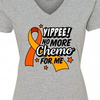 Inktastična leukemijska svjesnost Yippee Nema više hemomisije za mene ženska majica V-izrez